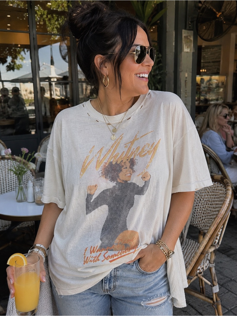 Whitney Houston Graphic Oversized T-Shirt